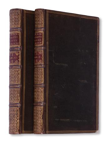 HORATIUS FLACCUS, QUINTUS. Opera.  2 vols.  1733-37.  Alexis de Tocquevilles set, inscribed to him by his father.